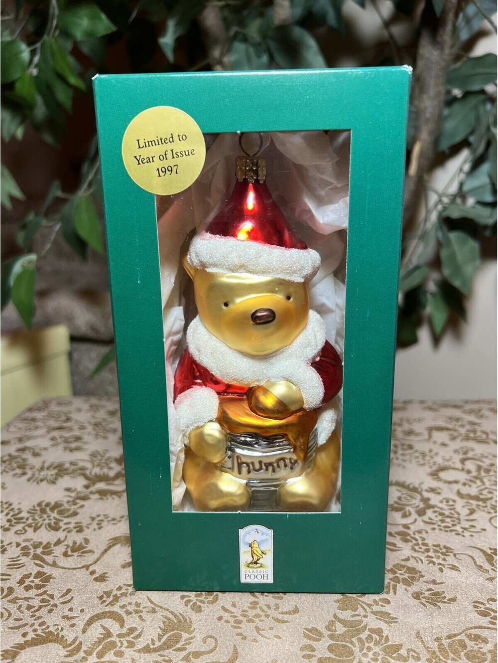 1997 Midwest of Cannon Falls Disney Pooh Blown Glass Ornament New